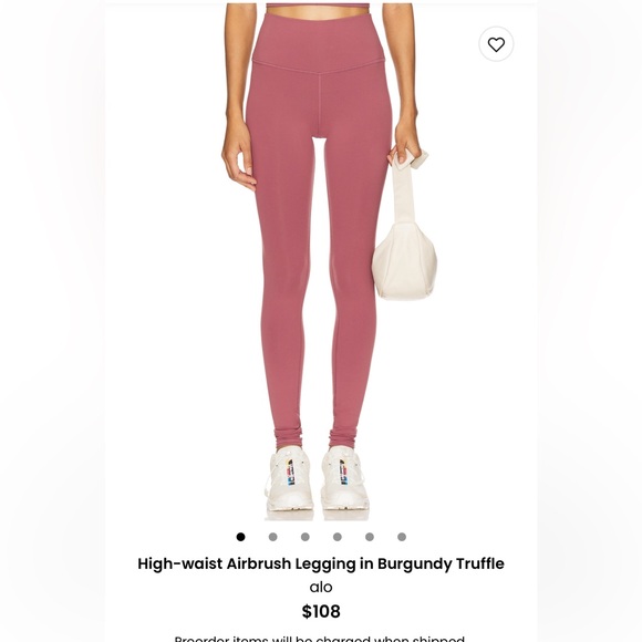 ALO Yoga Pants - Alo High-Waist Airbrush Legging in Burgundy